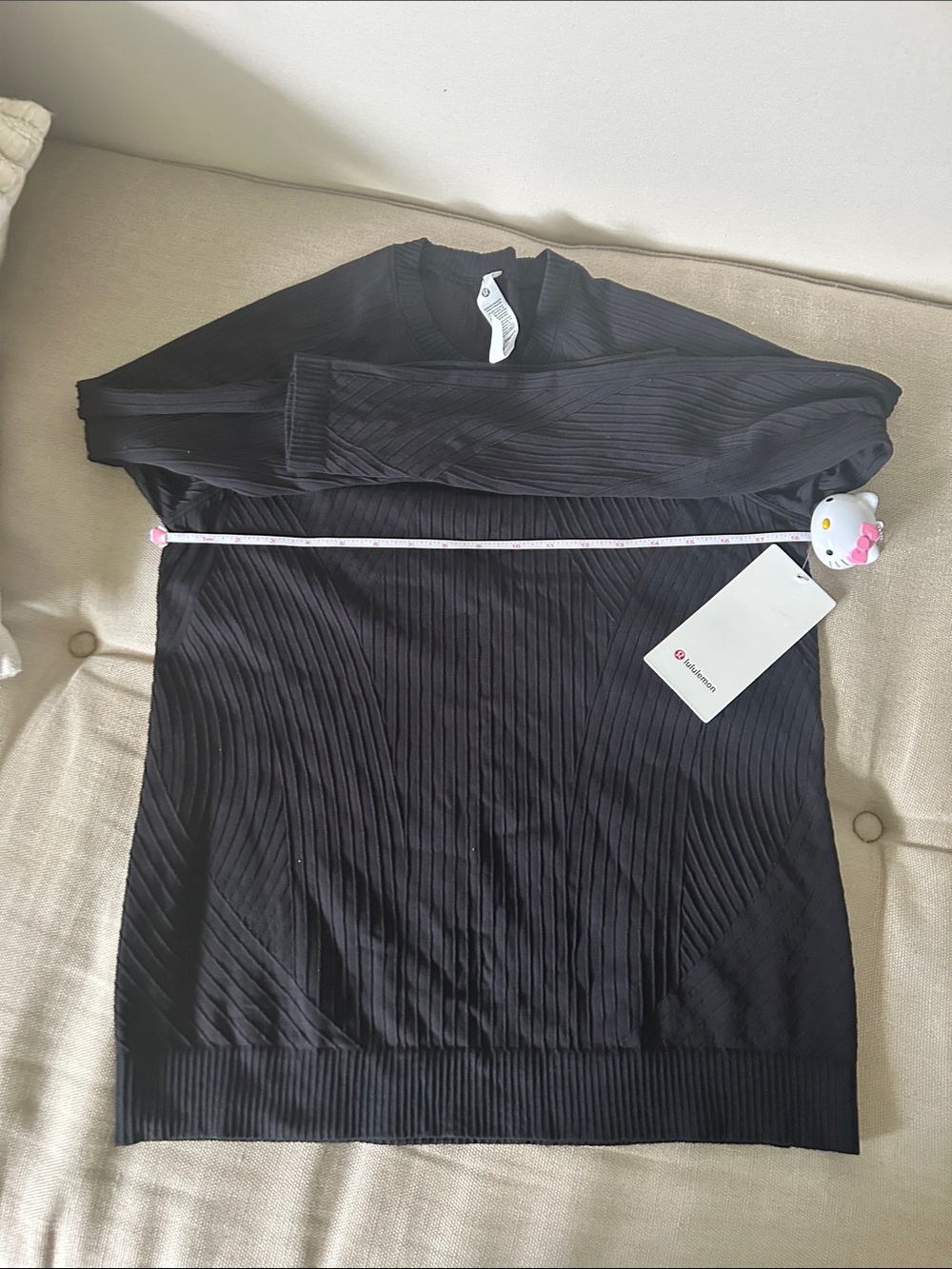 lululemon athletica Black Ribbed Knit Top